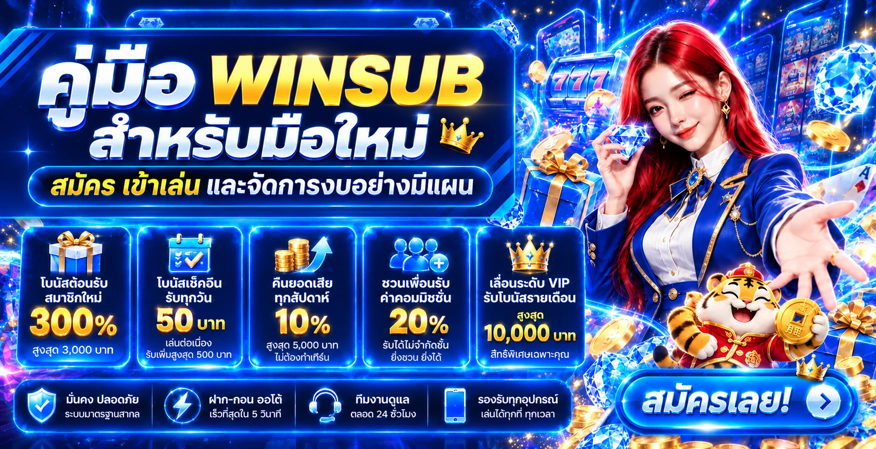 WINSUB คู่มือมือใหม่ สมัคร เข้าเล่น จัดการงบ